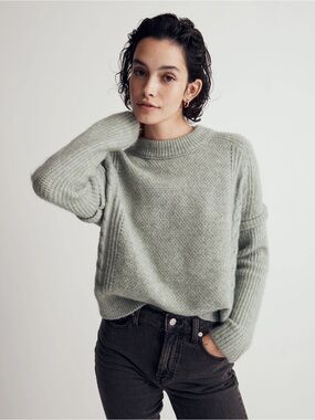 Madewell Cable Havener Pullover Alpaca Wool Blend Sweater Small NWT